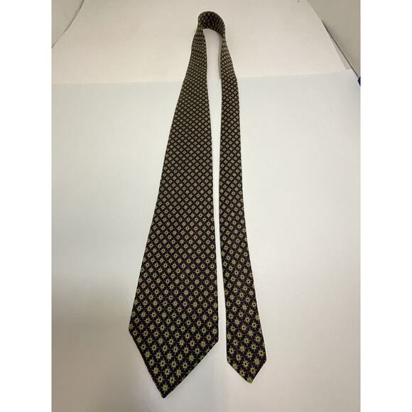 Tachi Taylor New York Classic Silk Tie Geometric Design Sewn Sun Tipping - Picture 2 of 15